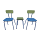Chairs and stool in  yellow and blue formica