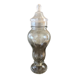 Glass candy box with plastic screw-on cap