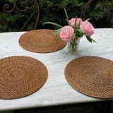 3 wicker and bamboo placemats