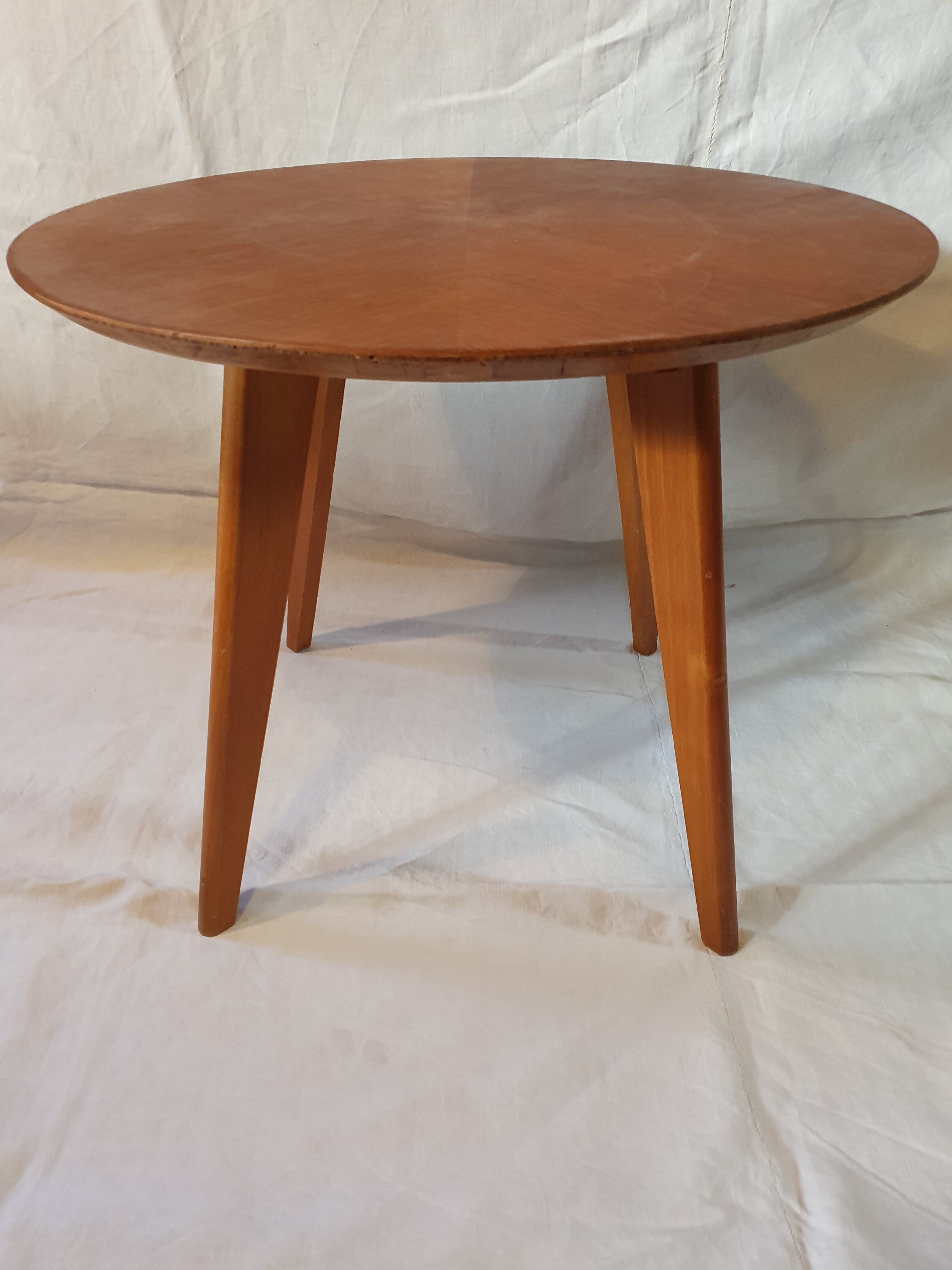 Table basse ronde chêne 1950