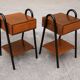 Pair of vintage bedside tables modernists wood and metal
