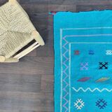 Moroccan Berber carpet turquoise bohemian