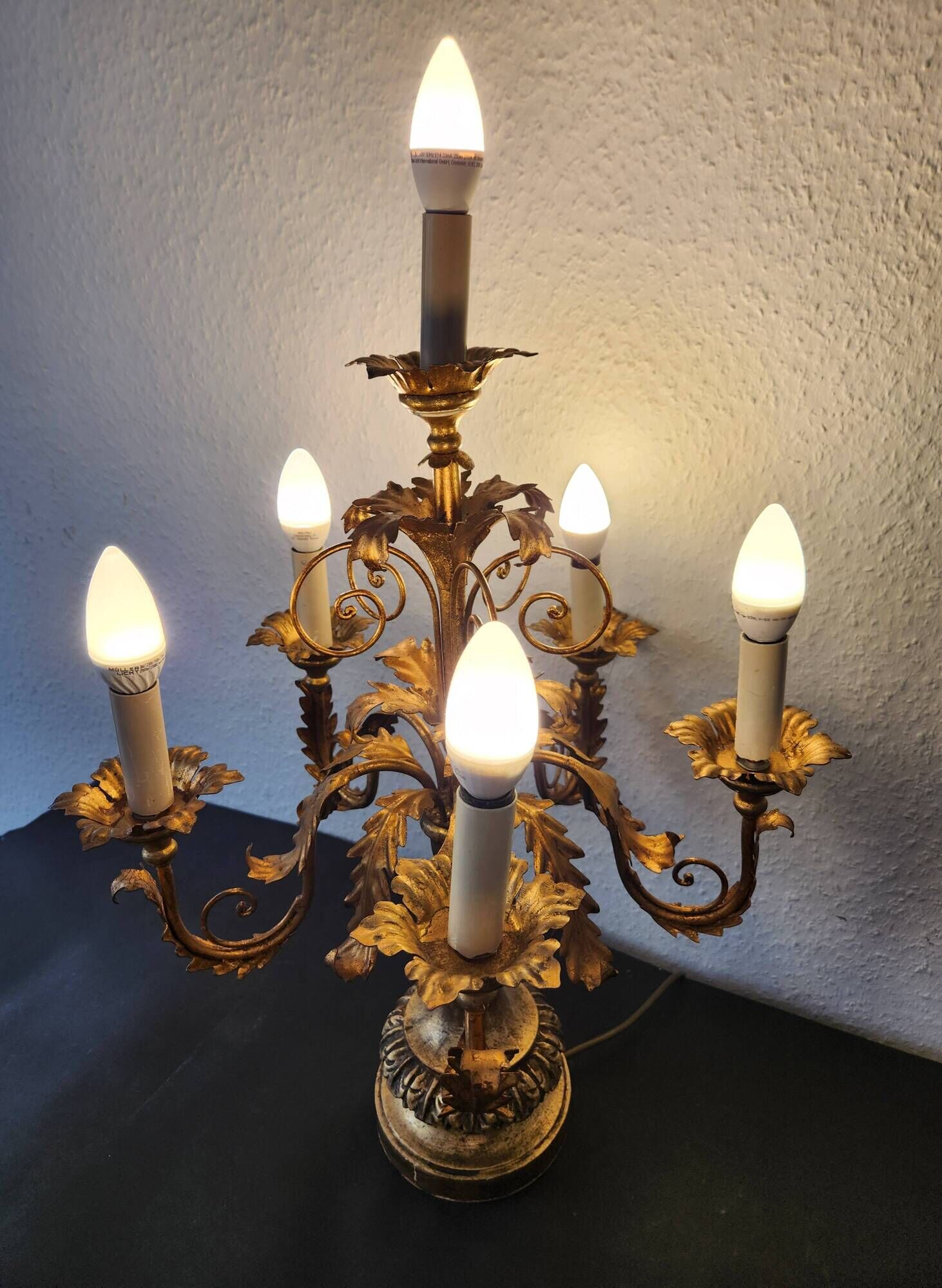 Antique gilded hand-forged hand-carved Florentine Louis XV, Italy
