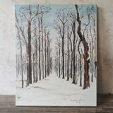 Peinture parc en hiver
