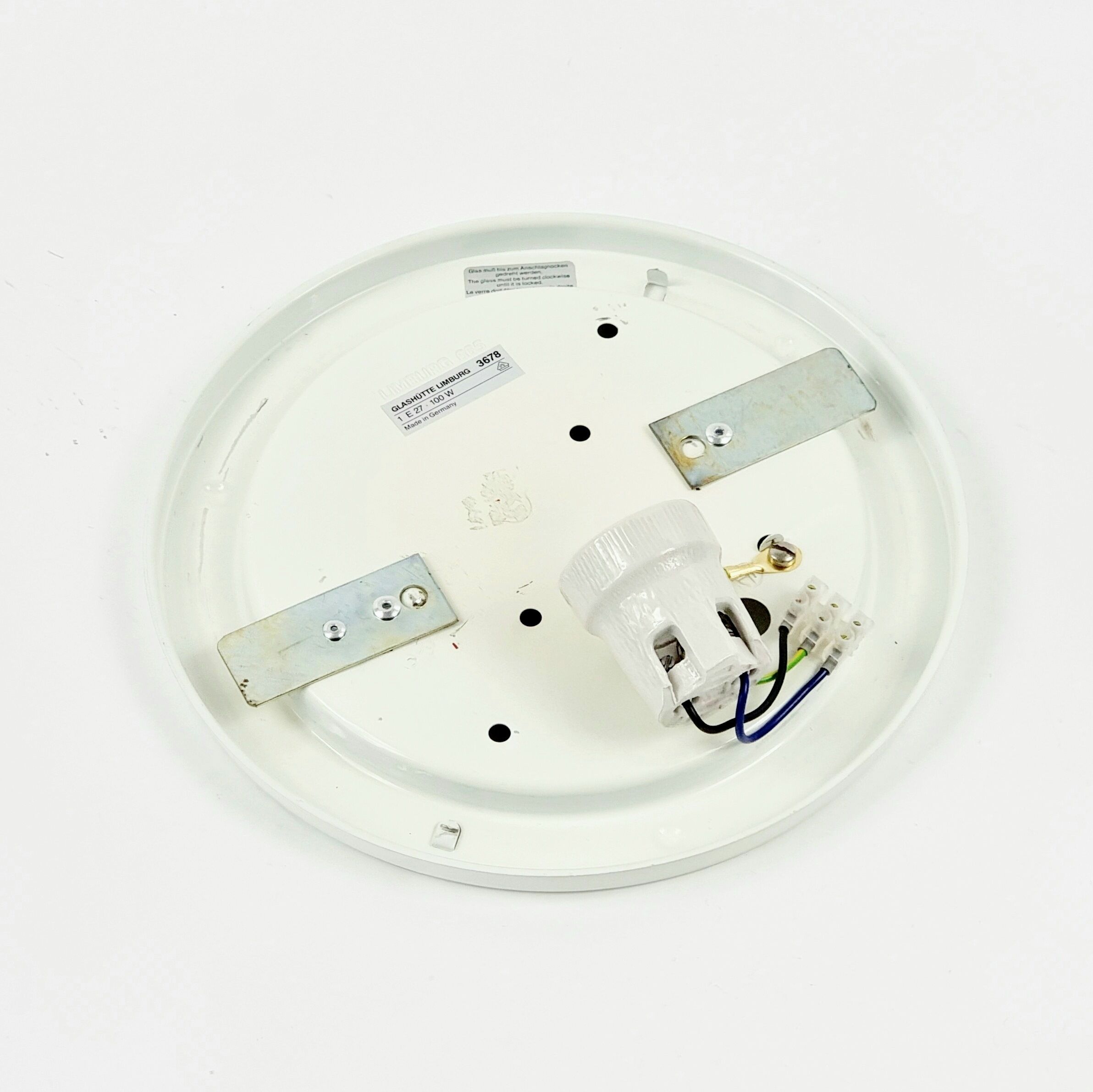 Mid Century Glass Ceiling Light From Limburg, Germany, 1960s/1970s