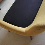 Danish sofa egg years free forms, vintage yellow