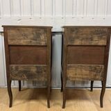 Pair of walnut bedside tables