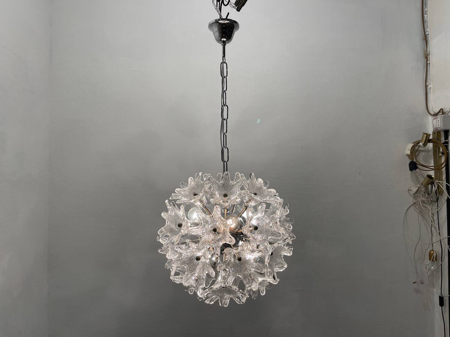 Murano Glass Flower Chandeliers by Paolo Venini for Veart, 1960s
