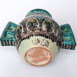 Polychrome ceramic vase in flowing enamel from Nabeul with mihrab decoration.