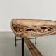 Table basse osier tressé et métal 1960