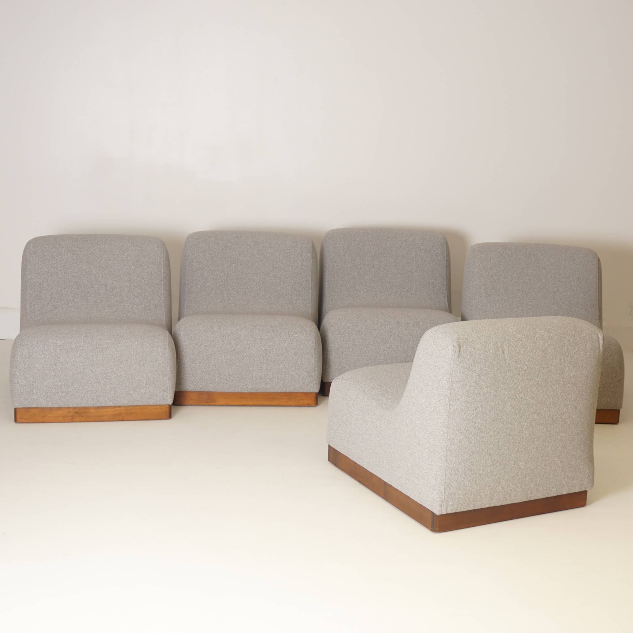 Set of Five Modular reupholstered sofa, 1970