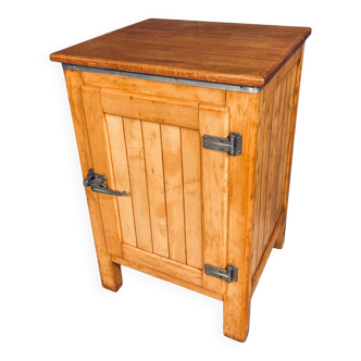 Vintage refrigerator 1930s/1940s, oak wood