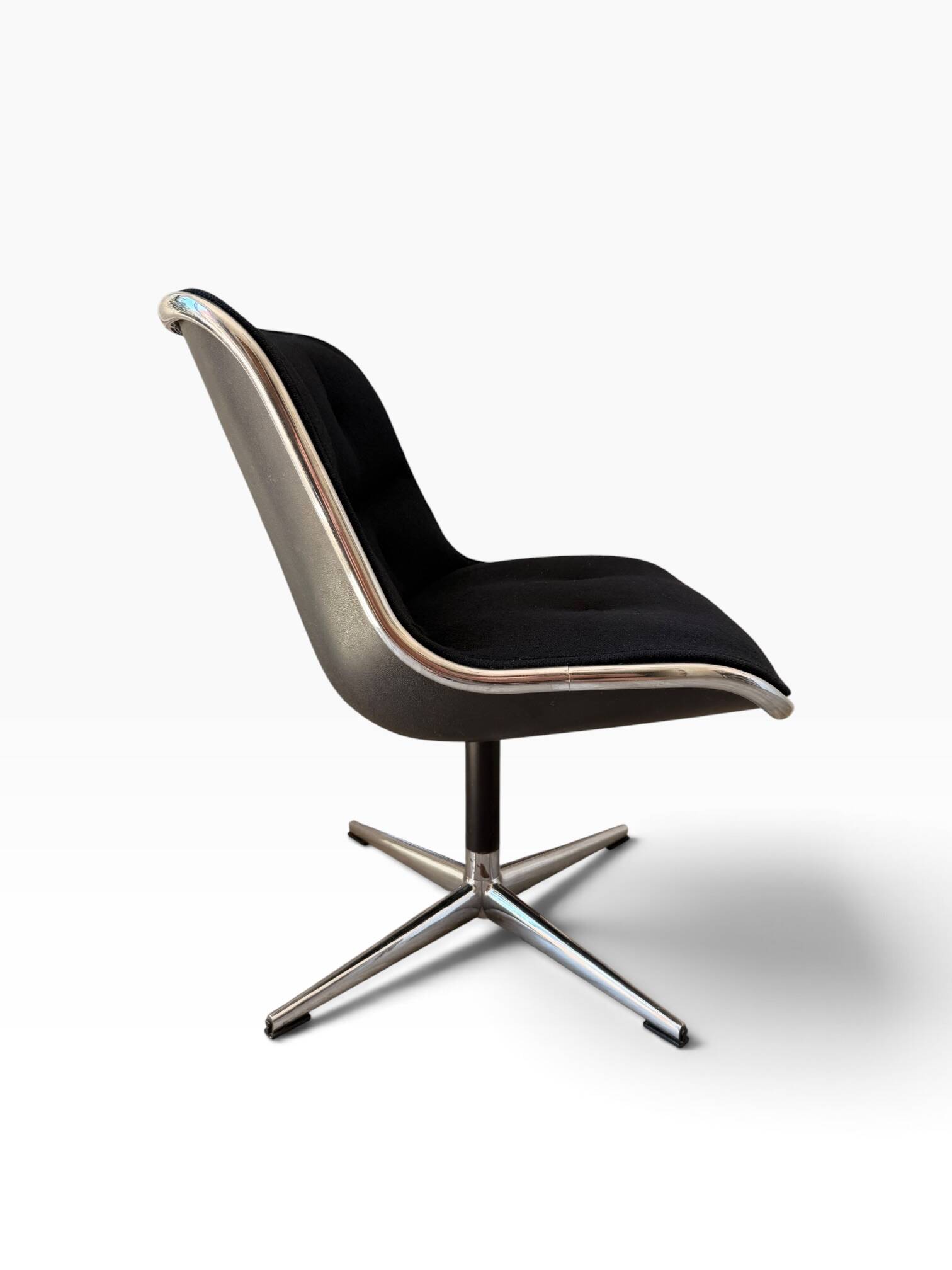 Charles Pollock Knoll Office Chair Black Fabric - Without Armrests