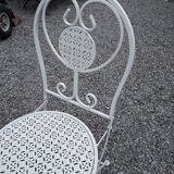 folding garden furniture in white patinated iron