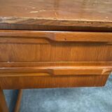 Petit bureau scandinave 1960 deux tiroirs un plateau
