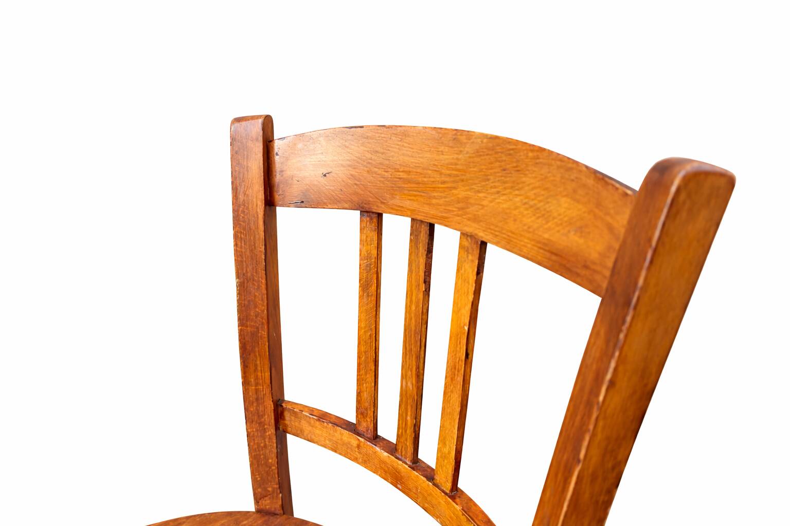 set of 4 curved wood chairs Baumann Restaurant Paris bistro 50s