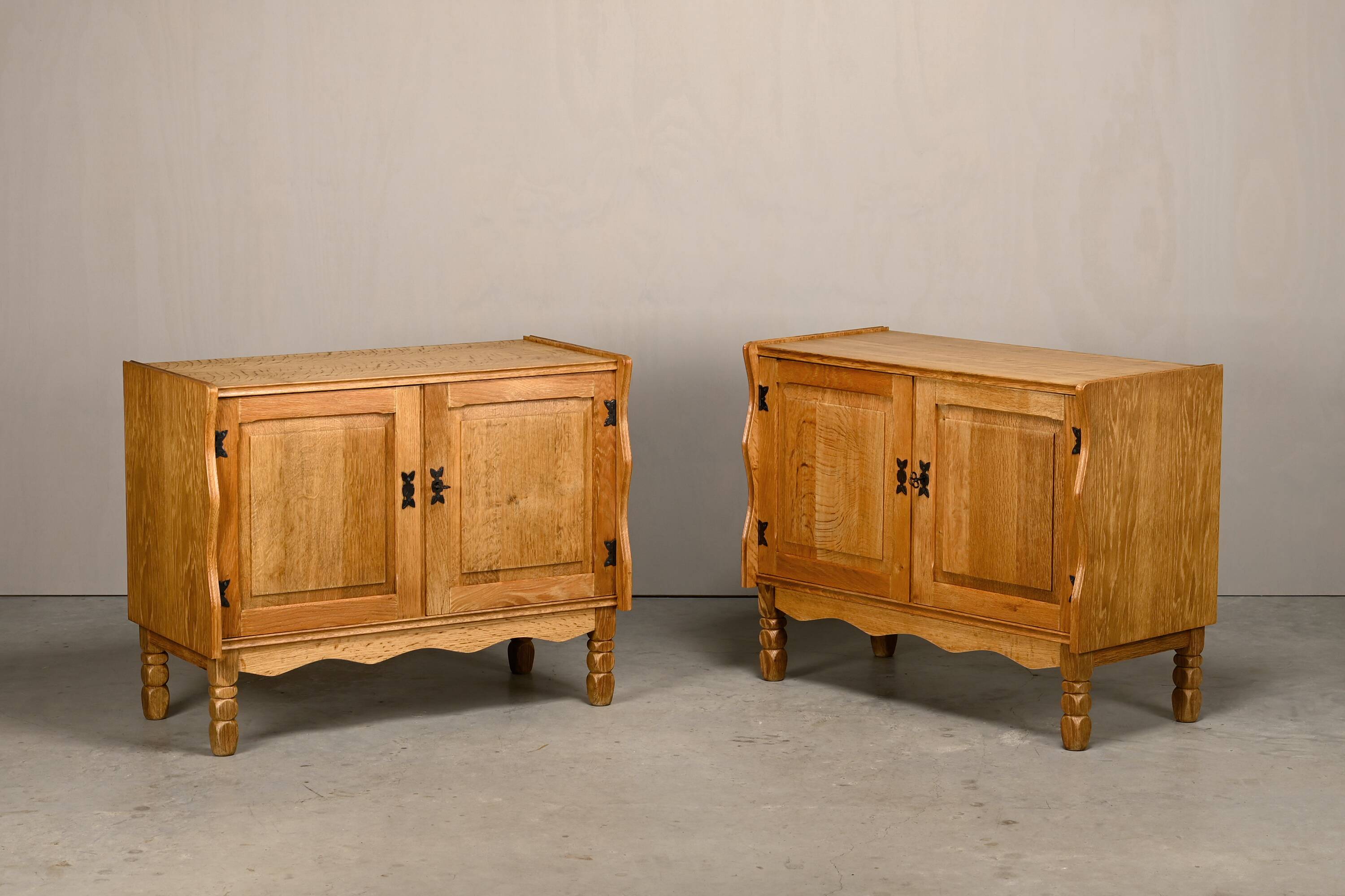 Danish Mid-Century Henning Kjærnulf Oak Bedside Cabinets or Sideboards