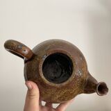Vintage design stoneware teapot with 2 coffee cups
