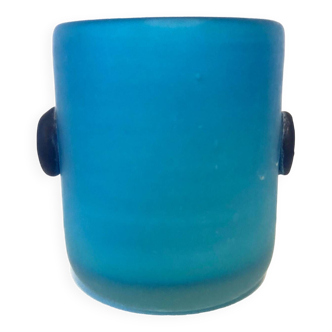 Vase Bleu Verre Soufflé