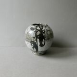 Stoneware vase with Japanese decor by Philippe Dubuc