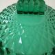 Vintage Arcoroc mint green cut glass sugar bowl or sweet jar