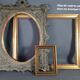 Old frame gilded stucco wood 29.5x21.5 cm, foliage 23.2x15.3 cm