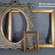 Cadre ancien bois stuc doré 29,5x21,5 cm, feuillure 23,2x15,3 cm