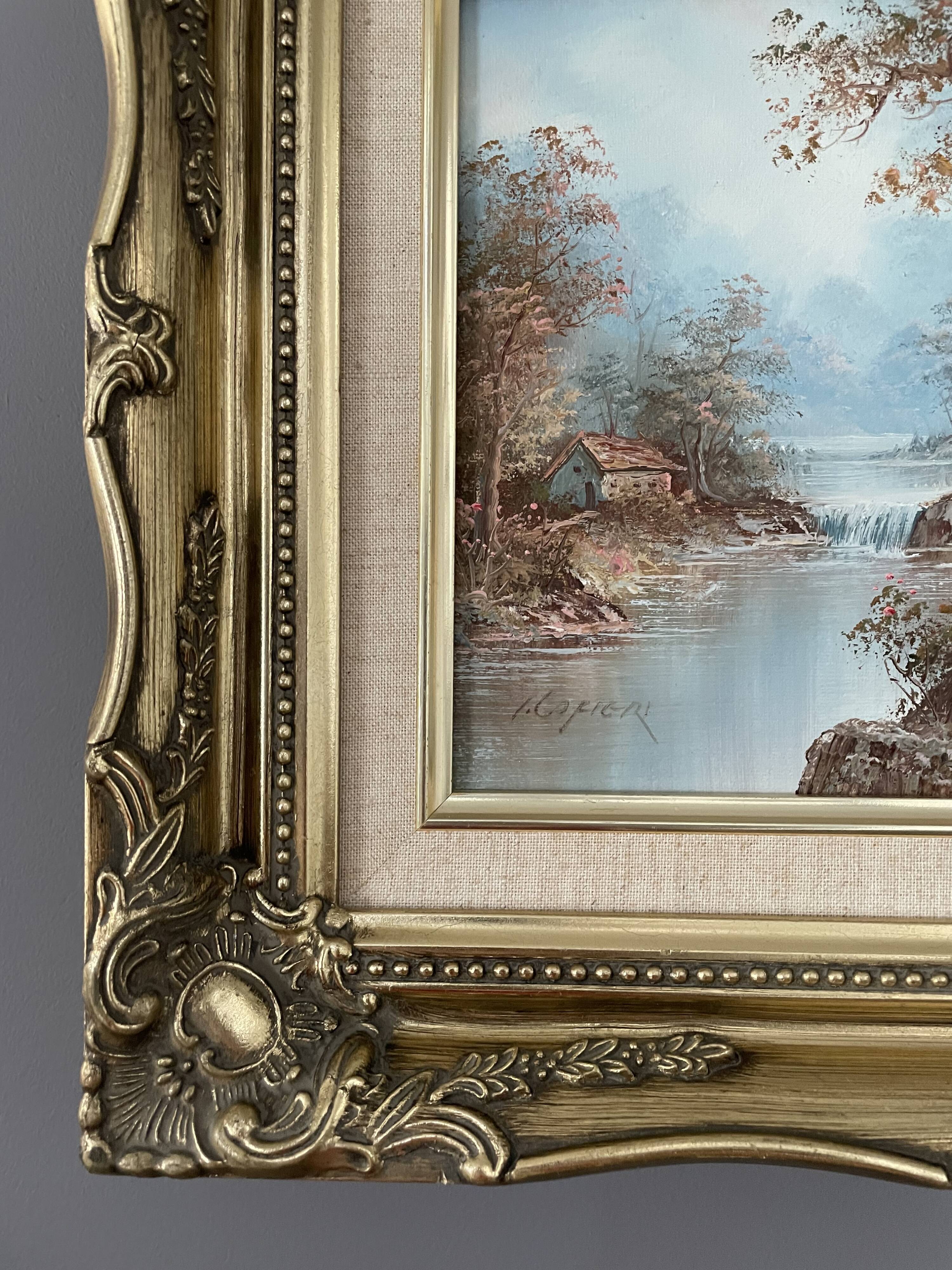 Signed oil painting - landscape - irène cafieri