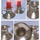 Pair of vintage solid brass hand candlesticks