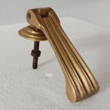 Antique Edwardian Fluted Brass Front Door Knocker | Old Vintage Door Knocke