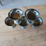 5 antique stainless steel ice cream cups