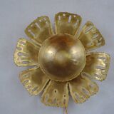 Brass plate flower sconce by Svend Aage Holm-Sörensen for Holm-Sörensen, Denmark.
