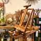 Old collapsible wooden painter's easel