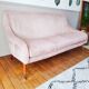 Vintage pink velvet bench sofa, 1960
