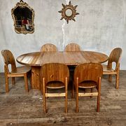 Large Scandinavian pine table - 6 chairs