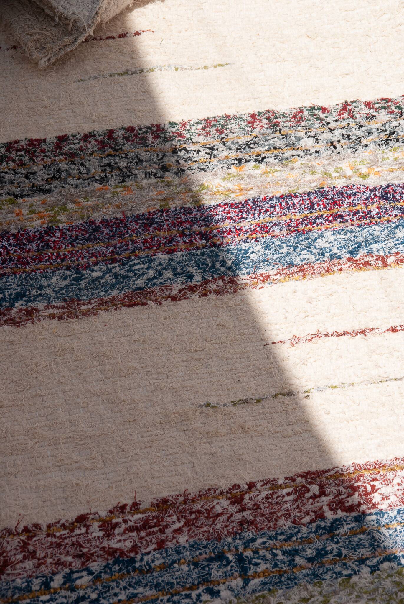 Handmade recycled cotton rug - Mutlicolor - Handwoven
