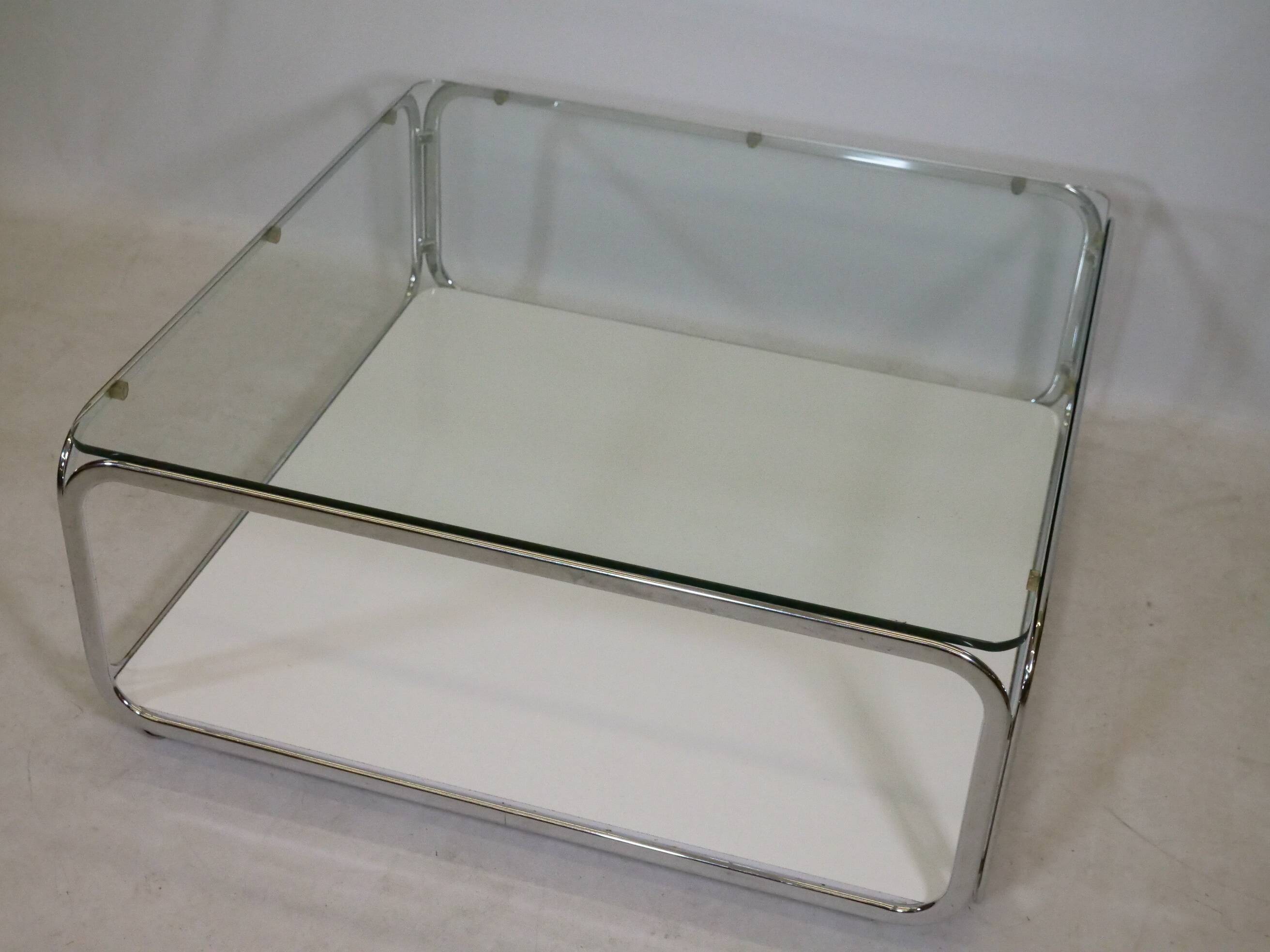 Space Age Chrome and Glass Coffee Table from Germany, 1960s