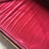 Méridienne acajou et velours rouge