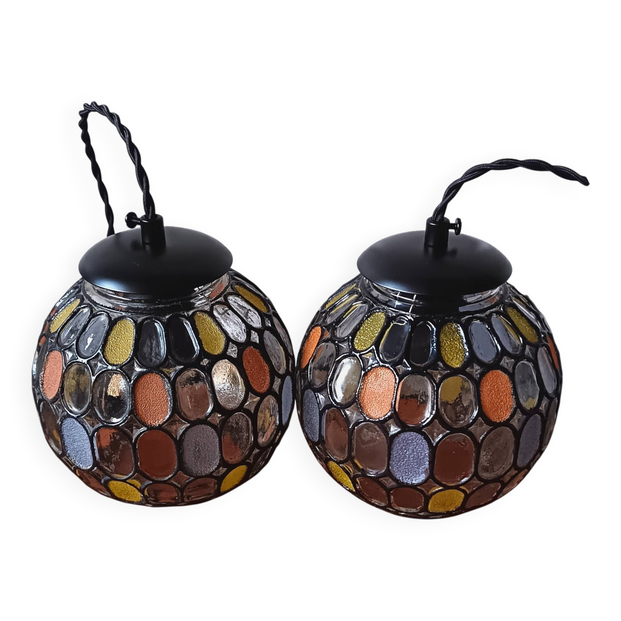 LIMBURG 1970 coloured glass pendant lights, MIRABEL pendants