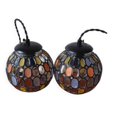 LIMBURG 1970 coloured glass pendant lights, MIRABEL pendants