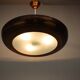 Large Art Deco Copper UFO Hanging Lamp, Czechoslovakia, 1930s