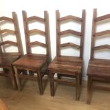 Set of 6 solid Indian teak chairs