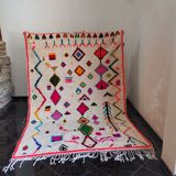Moroccan Berber carpet azilal multicolored and fluorescent