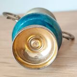 Petite amphore en onyx bleu/vert et laiton - Vintage "1970"