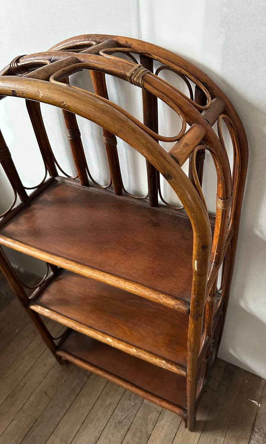 Bookcase, rattan, vintage