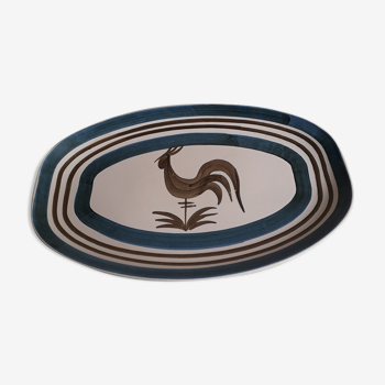 Longchamp sandstone dish with 70s rooster decorations