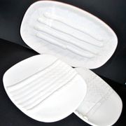 Asparagus set: 2 plates + asparagus dish in antique earthenware