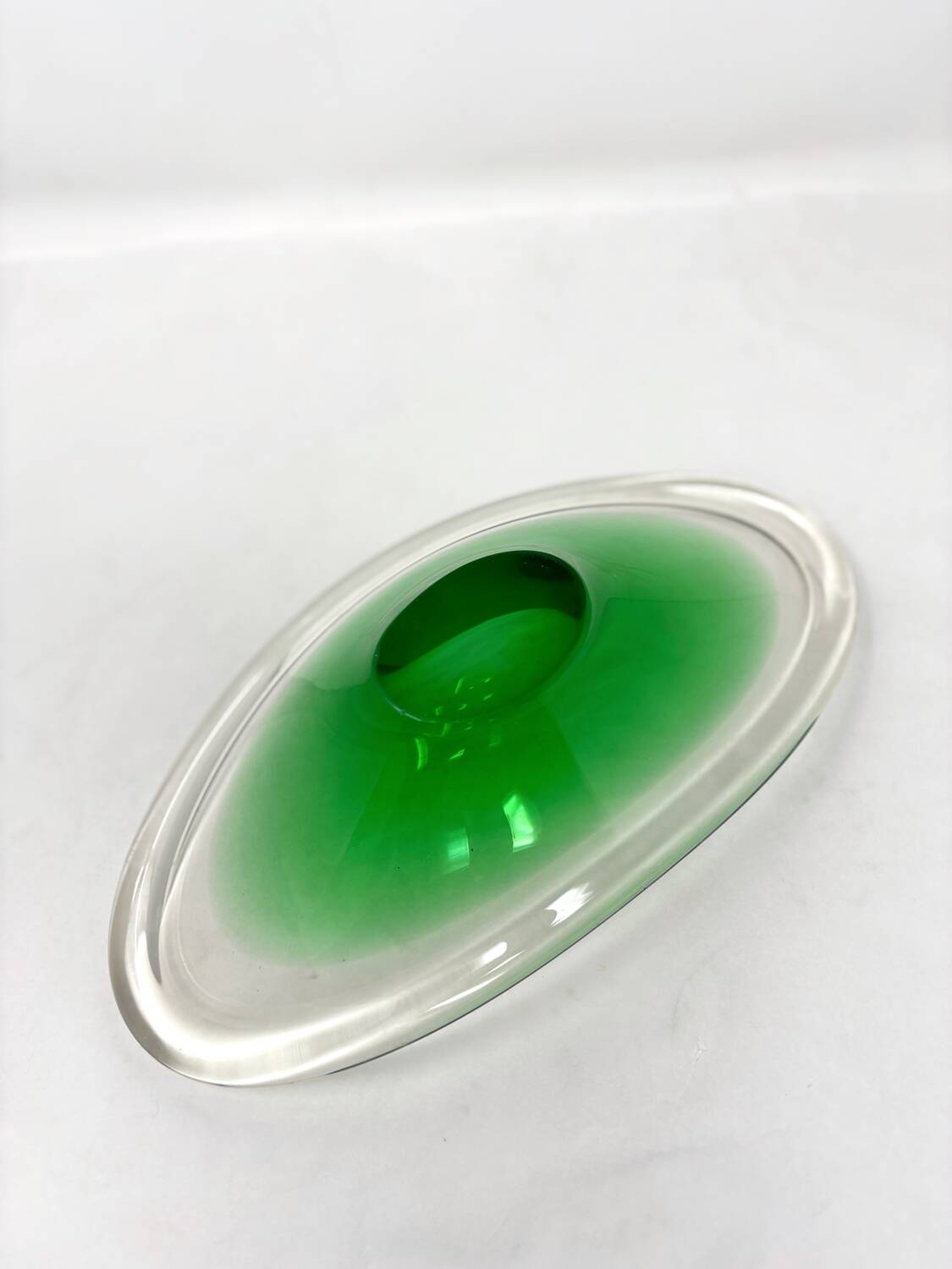 Scandinavian green glass dish
