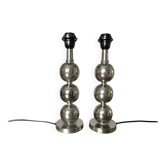 Paire de lampes en métal chromé années 70