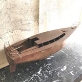 Vintage boat model in patinated metal